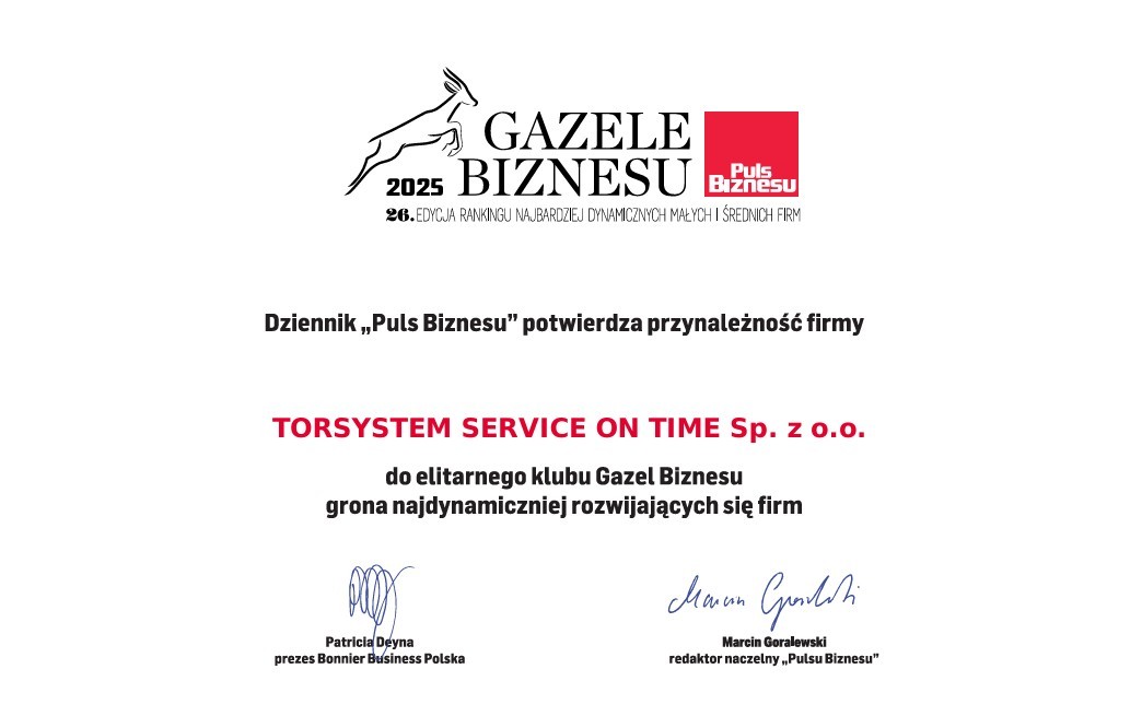 Gazele Biznesu 2025 Torsystem Service On Time